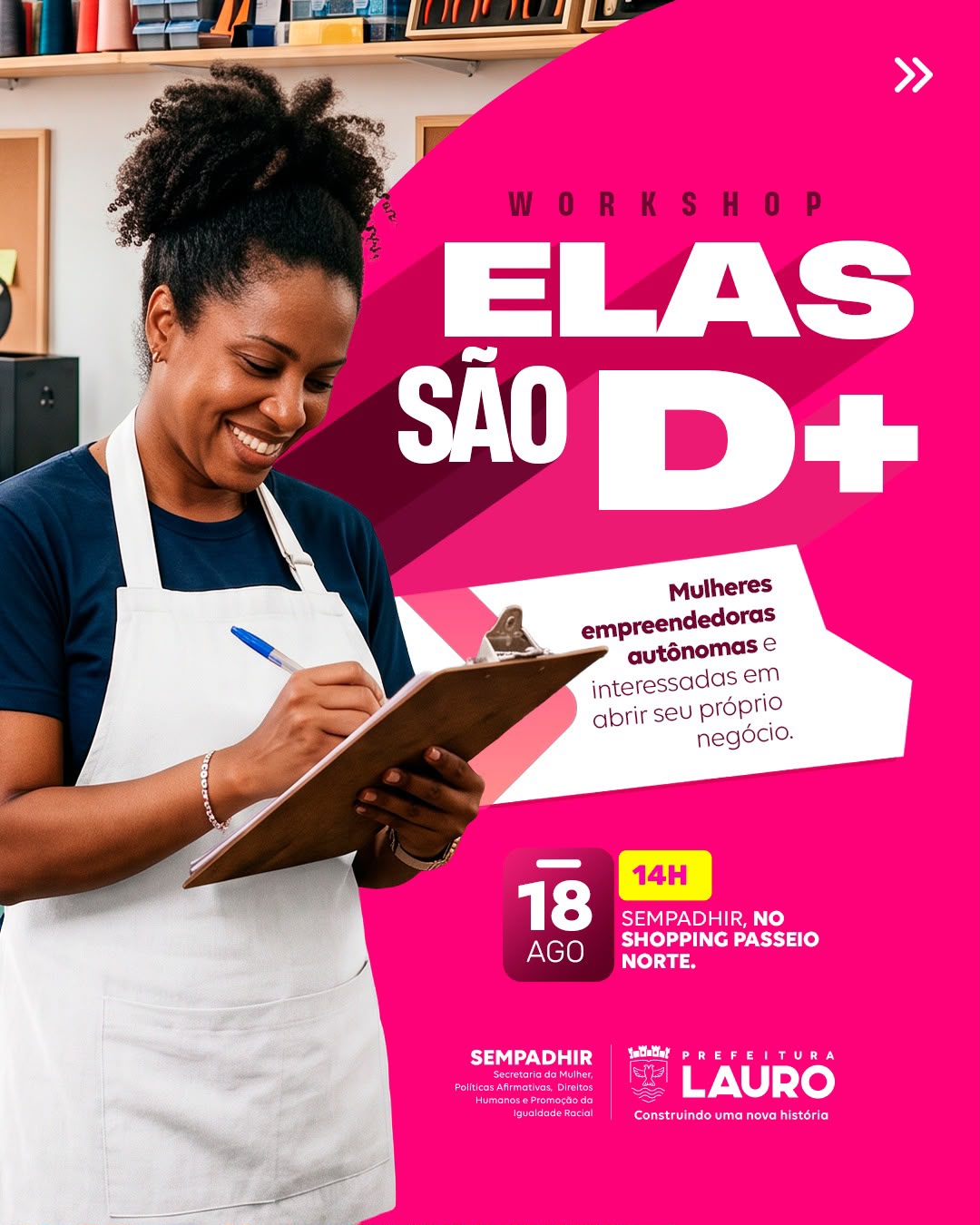 Prefeitura de Lauro de Freitas realiza workshop para capacitar mulheres empreendedoras com estratégias de planejamento e empregabilidade